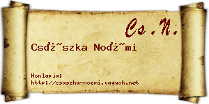Császka Noémi névjegykártya